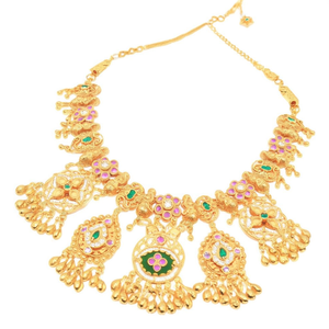 JeweleMarket 10575741PGR Designer Necklace <b>Set</b> with Zircon and CZ Gold Plated Fine <b>Bridal</b> <b>Jewelry</b> - Product Image 2