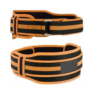 Ceinture de musculation en néoprène rayée <span class=keywords><strong>orange</strong></span>, rembourrée et confortable, avec fermeture auto-agrippante réglable, pour le soutien lombaire en salle de sport et la force musculaire - Product Image 1