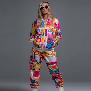 Sublimation 100% <b>Polyester</b> <b>Tracksuit</b> Women Zipper Sublimation Hoodie Sweatpants Women's Sublimation <b>Polyester</b> <b>Tracksuits</b> Women's - Product Image 2