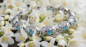 Bracelet Classique pour Femme en Argent 925 avec Topaze Bleue Naturelle et Moissanite, Chaîne et Maillons, Cadeau - Product Image 5