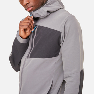 Chaqueta de Forro Polar Gris para Hombre, con Capucha, Cierre de Cremallera, Resistente al Viento, Estilo Casual, Corte Regular, Ropa de Abrigo - Product Image 4