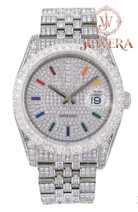 Reloj con apariencia de diamante, reloj de lujo estilo hip hop, reloj con correa de acero inoxidable, reloj con manecillas luminosas, reloj resistente a los arañazos, movimiento japonés - Product Image 3