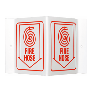 Panneau de signalisation d'incendie Brady phosphorescent en forme de V, 6 x 9 pouces, pour marquage de sécurité d'urgence - Product Image 3