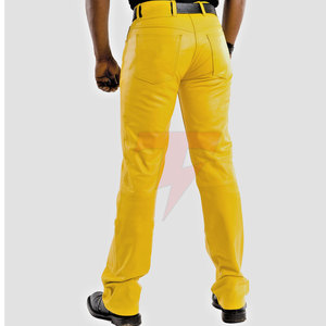 Pantalones de Cuero Vacuno Auténtico para Hombre, Diseño Personalizado, Estampado, Corte Recto, Ligeros, Cintura Alta, Hechos en Pakistán - Product Image 5