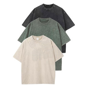 <b>Men</b> Oversized Knitted T-<b>Shirt</b> High Quality Custom Logo Print Breathable 100% Cotton O-Neck Heat-Transfer Short Oversized Tee - Product Image 2