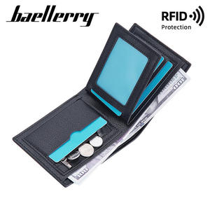 Mens Heat-Transfer Printed RFID <b>Slim</b> PU Leather Wallet Short Card Holder Coin <b>Purse</b> Needle-Detecting Vintage Business Clutch - Product Image 1