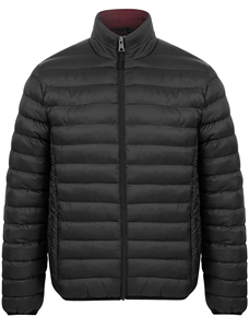 Veste matelassée slim pour homme, coupe-vent, fermeture éclair, col montant, couleur unie, vêtement d'extérieur décontracté pour l'hiver, 100% polyester - Product Image 3