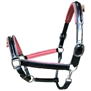 Harnais en cuir anatomique de qualité supérieure pour cheval, avec nezier rembourré et ferrures en laiton avec cristaux sur le nezier, équipement équestre - Product Image 3