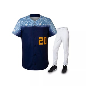Ensemble de maillots de baseball respirants de haute qualité, vêtements de sport en gros, uniforme de baseball sublimé avec pantalon long - Product Image 2
