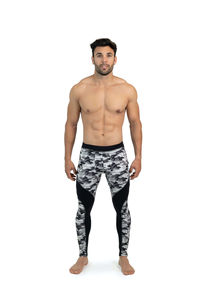 Pantalon de yoga respirant de haute qualité pour homme, legging de sport compressif avec poches, taille élastique, en coton/fibre de bambou - Product Image 4