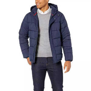 Custom High Quality Navy Face Puffer Jacket Keep Warm <b>Men's</b> Puffer Face Jackets Winter Puffer Jacket for Adults <b>Men</b> - Product Image 5