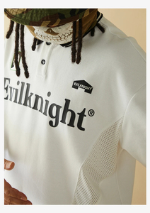 Men's <b>White</b> Short Sleeve <b>Polo</b> Shirt Breathable Oxford Fabric Casual Design with Front Logo Print - Product Image 5