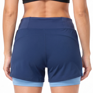 Ladies Sportswear Athletic <b>Shorts</b> 2 in 1 Breathable Yoga Compression Inner <b>Elastic</b> <b>Waist</b> Gym <b>Shorts</b> <b>Women</b> Workout Dual <b>Shorts</b> - Product Image 2