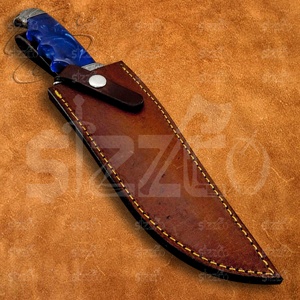 Couteau Bowie à pointe clip en acier Damas de qualité industrielle, marque SIZZCO, fabriqué à la main, garantie 3 ans, manche en résine OEM, meilleur cadeau pour lui - Product Image 6