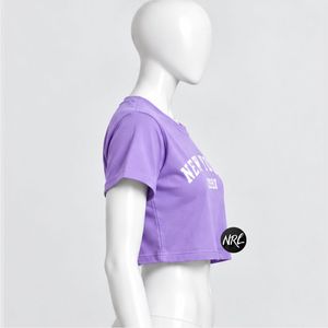 Einfarbige Crop-Shirts für Damen Hochwertige Maßanfertigung 100% Baumwolle Atmungsaktiv Sommer Mode Trendige Freizeitkleidung Damen T-Shirt - Product Image 4