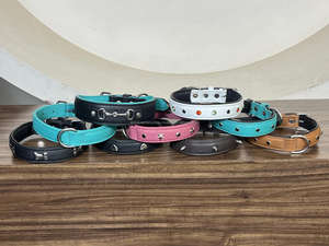 ปลอกคอสุนัขหนังแท้ทำมือแบบปรับได้ นุ่ม สบาย  วัสดุหนังวัวแท้  อุปกรณ์สำหรับสัตว์เลี้ยง - Product Image 6