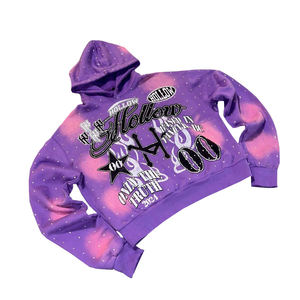 Sweat à capuche noir personnalisé avec strass pour homme, imprimé galaxie, style streetwear oversize, disponible en trois couleurs, 100% coton molletonné - Product Image 5