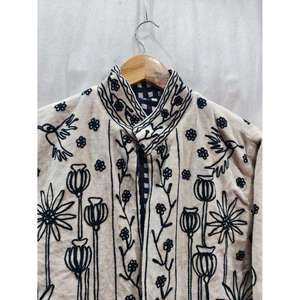 Premium Vintage Embroidered Floral <b>Velvet</b> Suzani Jacket With Stand Collar Boho Full Sleeve Prairie Chic Women's Spring Outerwear - Product Image 5