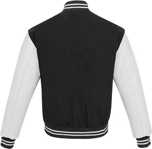 Chaquetas Varsity de Béisbol para Hombre, de Lana y Cuero, al por Mayor, Estilo Hip Hop, Servicio OEM, Cuello Alto, Logotipo Personalizado Bordado, Alta Calidad - Product Image 2