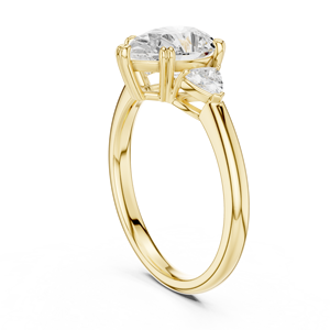 Anillo de Compromiso de Lujo de Acero Inoxidable con Moissanita en Forma de Pera, Engaste Seguro, Diseño Personalizado, Bañado en Oro de 18K, Pieza Fina para Propuesta - Product Image 3
