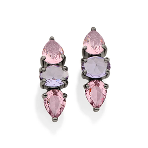 Pear Cut <b>Crystal</b> <b>Stud</b> <b>Earrings</b> Black Gun Plated Romantic For Women's Fashion Jewelry Accessories Party Jewelry - Product Image 2