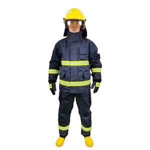 Traje de bombero reflectante y transpirable de algodón FR de 2 capas NFPA2112 con 1 capa de meta-aramida - ASTMD6413 - Product Image 2