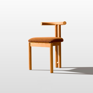 Modern Lightweight <b>Wooden</b> Dining Chair with Upholstered <b>Wool</b> Seat for Apartment Workshop Entry Home Furniture - Product Image 1