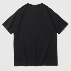 Men's Black Solid Color <b>Short</b> <b>Sleeve</b> O-Neck Casual T-Shirt 100% Cotton Jersey Regular - Product Image 2