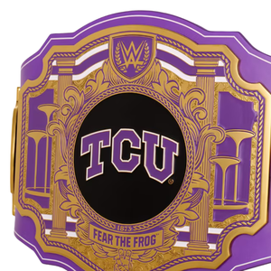 เข็มขัดแชมป์ TCU Fear The Frog แบบปรับแต่งได้ เข็มขัดกีฬาคุณภาพพรีเมียมสำหรับแฟนๆ และนักสะสมของทีม TCU - Product Image 4