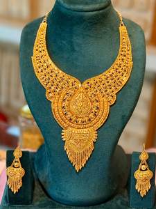 Collar de Cadena de Aleación Chapada en Oro de 24K con Circonitas, Estilo Vintage para Novia, para Aniversario - Product Image 3