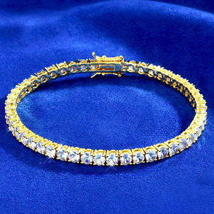 Wholesale Price Fine Jewelry 2mm <b>Bracelets</b> <b>Bangles</b> Chain Vvs Moissante 925 <b>Silver</b> Women Moissanites Diamond Tennis <b>Bracelet</b> - Product Image 3