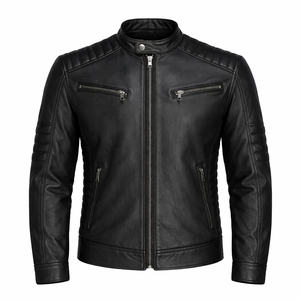 Chaqueta de Cuero Original Personalizada para Hombre, Chaqueta de Motociclista Clásica de Cuero Vacuno, Abrigo de Motocicleta de Cuero Auténtico, Ropa de Abrigo Cálida para Invierno, OEM - Product Image 3