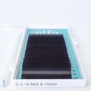 OEM de alta calidad 0,15mm Volumen de seda extensión de pestañas personalizable marrón chocolate negro profundo 16 líneas sin color brillante - Product Image 1