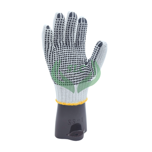 ถุงมือนิรภัยทำจากผ้าฝ้ายสำหรับงานทำมือถุงมือพีวีซีแบบเจาะรู - Product Image 3