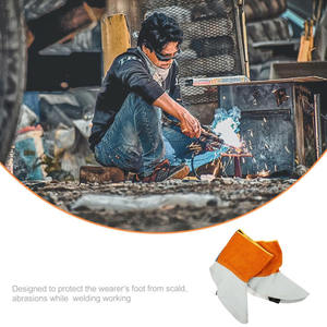 2025 Cubrepiernas de soldadura extragrandes, resistentes al calor y a la abrasión, transpirables, de cuero serraje de vaca, con protección para pies - Product Image 4