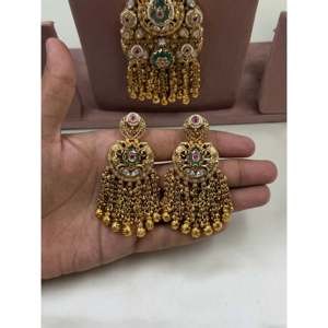 Indian Ethnic Artificial <b>Jewellery</b> Aaradhya Chorski Heritage Gold Plated Bridal Long Necklace <b>Set</b> - Product Image 3