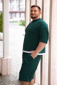Conjunto Deportivo Unisex Verde Oscuro, Pantalón Largo con Bolsillos Laterales, Cintura Elástica, Estilo Casual Ajustado, Transpirable, de Algodón y Spandex para Otoño - Product Image 5