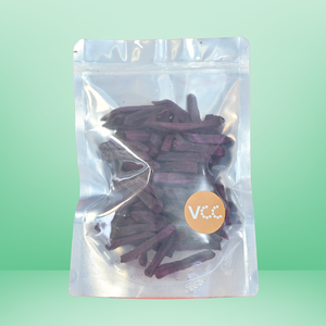 มันเทศม่วงอบกรอบคุณภาพพรีเมียม 100% VF ทอดสุญญากาศ |   ขนมขบเคี้ยวกรอบ ไม่มีน้ำตาลเพิ่ม สุขภาพดี ขายส่ง/OEM - Product Image 1