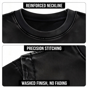Camiseta de Manga Corta para Hombre, Corte Holgado, Cuello Redondo, Bordado Personalizado, Patrón de Letras Negras Impresas con Láser, 100% Algodón Jersey - Product Image 3