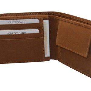 Cartera Bifold Delgada para Hombre, de Cuero Genuino, Diseño Minimalista, Cierre Plegable, Color Marrón, para Uso Diario - Product Image 2