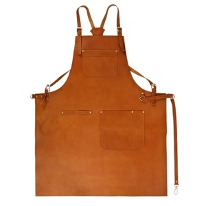 Nouvelle collection Tablier de barbier en cuir marron de haute qualité avec poches pour outils - Product Image 2