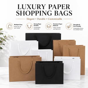 Custom Logo Laminated Kraft Paper Tote Bags-Reusable Eco-Friendly Packaging for T-<b>Shirts</b> Candle & Craft Promotions - Product Image 1