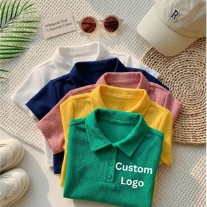 เสื้อโปโลเด็กขายดี แบบเรียบ ปักโลโก้ได้ แห้งเร็ว ผ้าคอตตอนถัก สำหรับเด็กผู้ชาย ใส่หน้าร้อน ขายส่งเสื้อผ้าเด็ก - Product Image 1