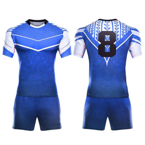 Men's Rugby Jersey Set Blue Orange Striped Sublimated Moisture Wicking Short Sleeve Athletic Fit All Seasons - Product Image 5