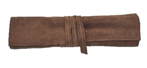 WI-173 Premium Genuine Leather <b>Makeup</b> Brush Holder Roll Travel Cosmetic Organizer Case Professional Beauty <b>Storage</b> Tan Brown. - Product Image 3