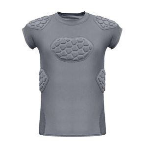 Custom Design Short Sleeve <b>Padded</b> Base Layer Compression Shirt Football Rugby Short Sleeve <b>Padded</b> Compression Protective Shirt - Product Image 1