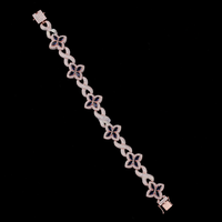 Bracelet unisexe de luxe en argent 925 plaqué rhodium, ton or rose, avec diamants taille fleur et sertissage pavé, style hip-hop, bijoux à maillons de chaîne