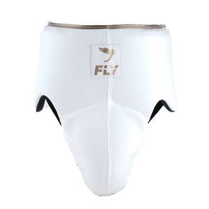 Nuevo Set Profesional de Guantes de Boxeo Fly de Cuero Genuino con Protector de Cabeza e Ingle, Transpirable y Duradero, Blanco y Dorado - Product Image 4