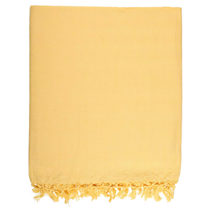 Sábana de Verano Multiusos de Algodón Amarillo Sólido con Borlas y Flecos, Suave, Transpirable y Ligera, Ropa de Cama para el Hogar, India - Product Image 5