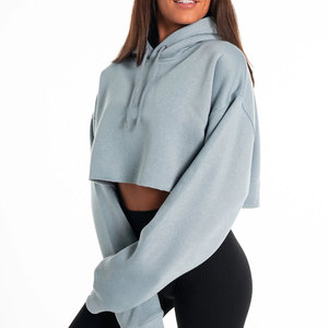 Trendy Crop Top Hoodie Soft Stretch Fabric Comfortable Fit For Casual Wear Workout And Daily Outfit - Product Image 1